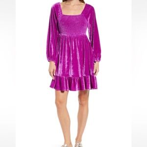 Btfl life from Nordstrom Purple Velvet Dress size medium